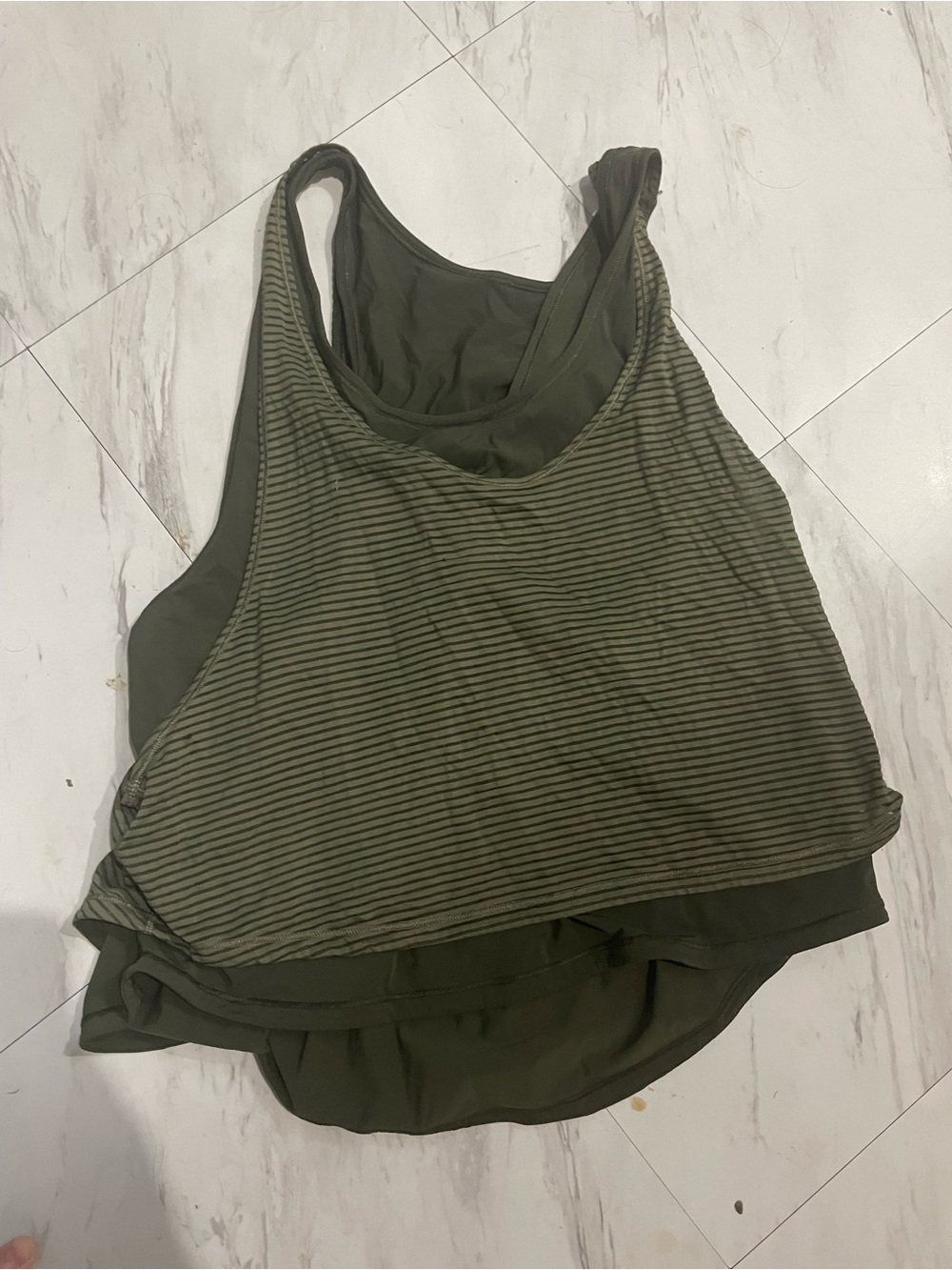 lululemon athletica Olive Green Layered Tank Top